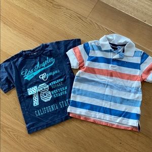 Bundle of two boys short sleeve shirts. Size 6Y